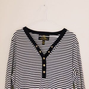 Vintage Ralph Lauren Striped Ribbed Nautical Top